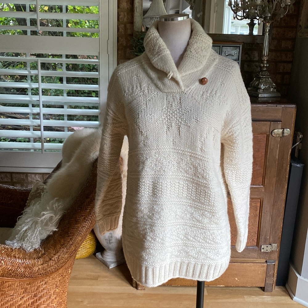 LAUREN Ralph Lauren EXCLUSIVE HAND KNIT SWEATE PETITE MEDIUM EXCELLENT